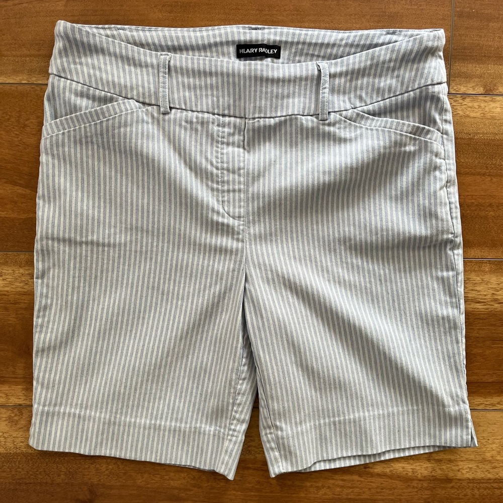 Hilary Radley Women's Pull On Blue Striped Shorts